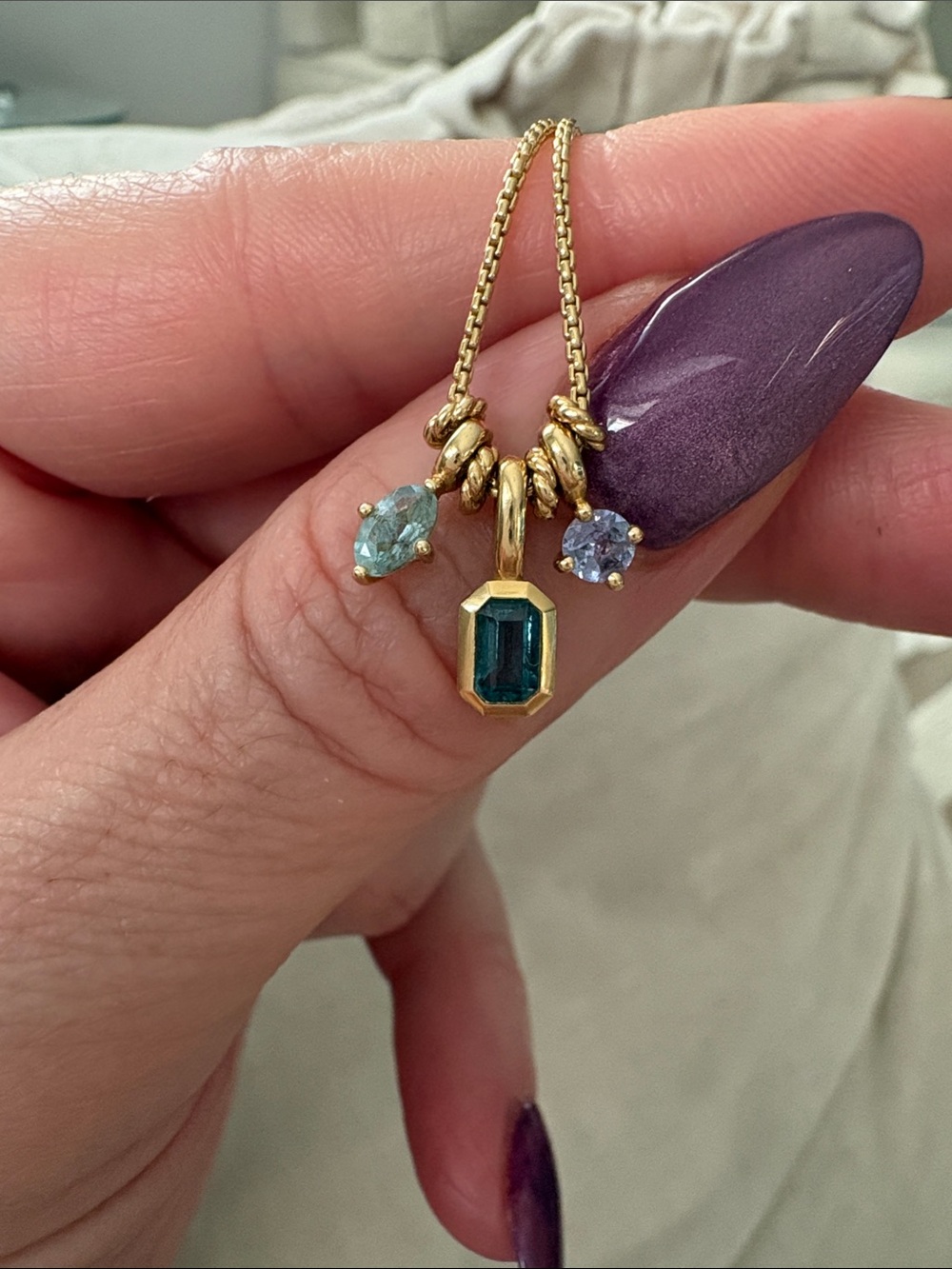 Retired  David Yurman Novella collection 3 pendants necklace